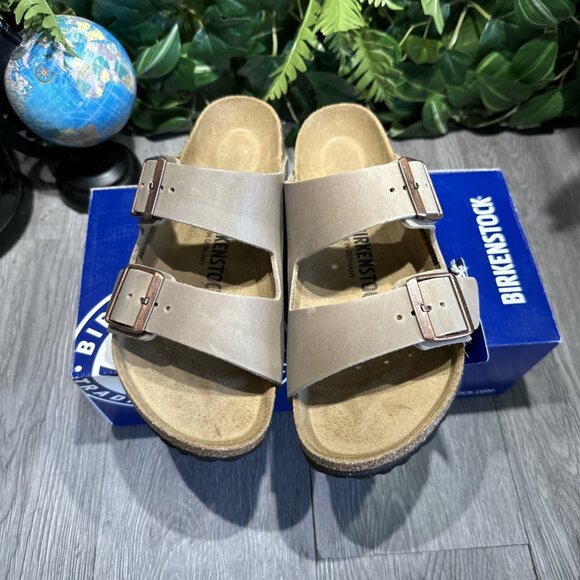 Birkenstock New w/ Box Arizona Tobacco Brown Oiled Leather Men’s 43 M 10 - Picture 5 of 8